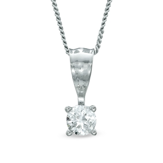 CT. Diamond Solitaire Crown Royal Pendant in 14K White Gold (I-J/I2-I3