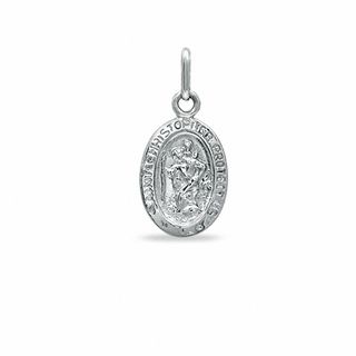 10K White Gold St. Christopher Medal Charm