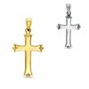 Reversible Cross Charm in 10K Two-Tone Gold