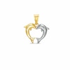 Thumbnail Image 0 of 10K Two-Tone Gold Kissing Dolphins Heart Charm