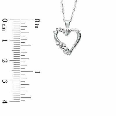 0.12 CT. T.W. Diamond Heart Pendant in 10K White Gold