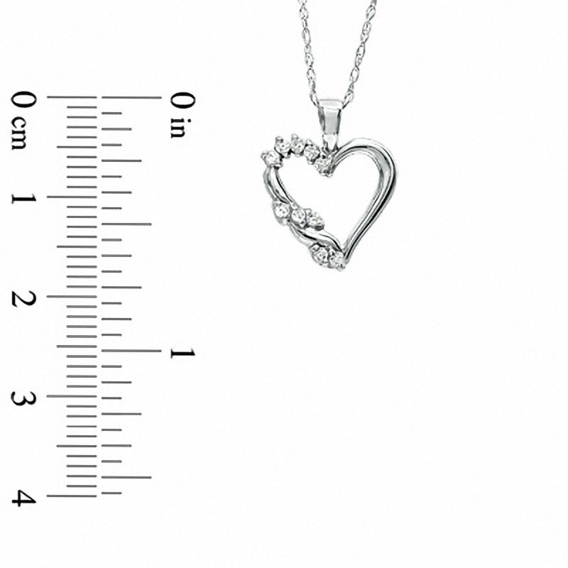 0.12 CT. T.W. Diamond Heart Pendant in 10K White Gold