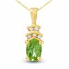 Thumbnail Image 0 of 10K Gold Peridot Crown Pendant with Diamond Accents