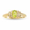 Thumbnail Image 0 of 10K Gold Peridot Crown Ring with Diamond Accents