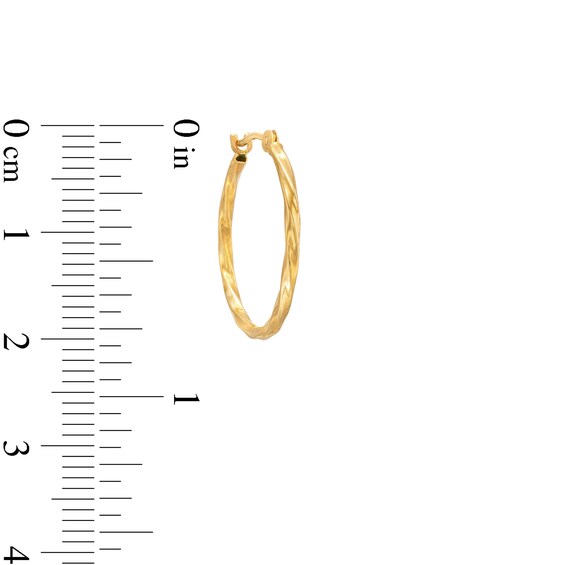 18mm Twist Hoop Earrings in 14K Gold