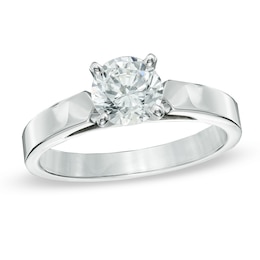 0.70 CT. Diamond Solitaire Crown Royal Engagement Ring in 14K White Gold (J/I2)