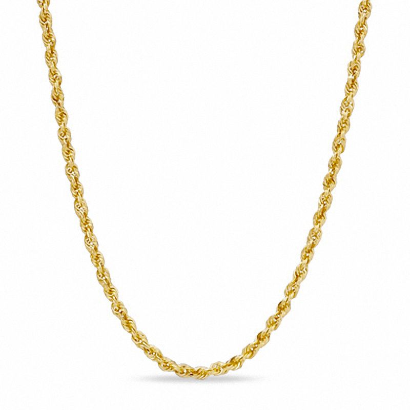 3.0mm Glitter Rope Chain Necklace in Hollow 10K Gold - 24"