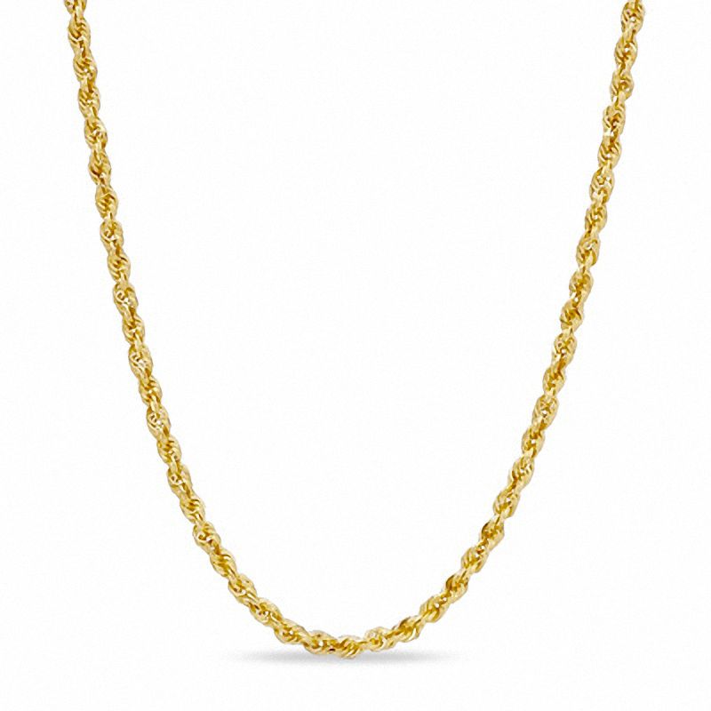 Main Image 1 of 3.0mm Glitter Rope Chain Necklace in Hollow 10K Gold - 20&quot;