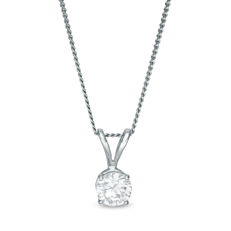 0.50 CT. Certified Diamond Solitaire Pendant in 14K White Gold (J/I3)|Peoples Jewellers