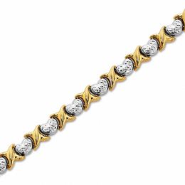 X and Heart Stampato Bracelet in 10K Two-Tone Gold