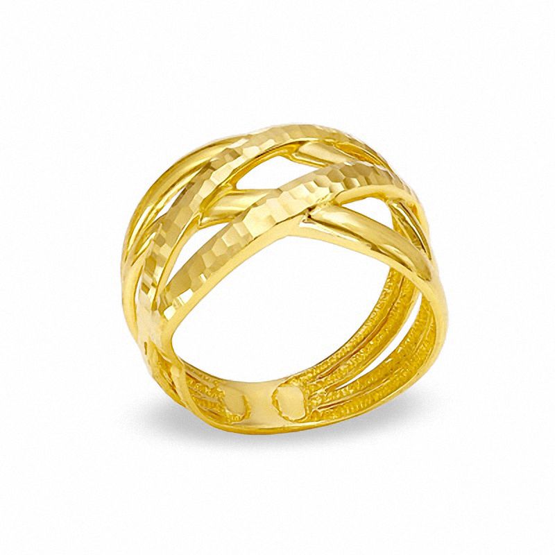 10K Gold Polished Swirl Ring|Peoples Jewellers