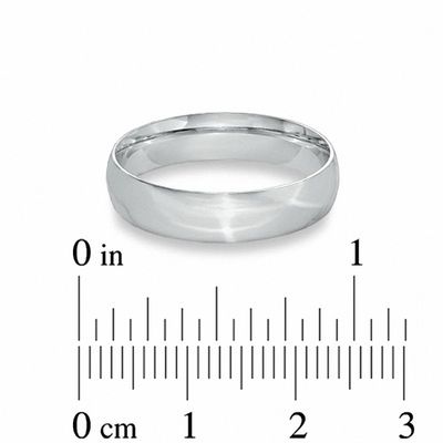 Men's 5.0mm Comfort Fit 14K White Gold Wedding Band