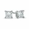 0.50 CT. T.W. Square-Cut Diamond Solitaire Crown Royal Stud Earrings in 14K White Gold