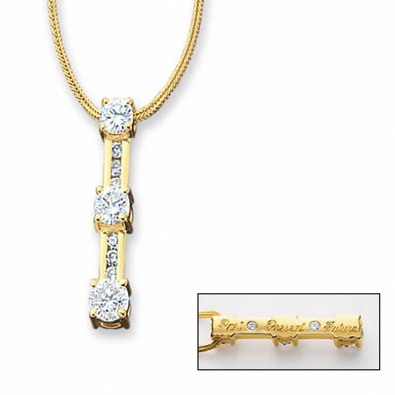 14k White Gold 1/2ctw Diamond Anniversary Past, Present, Future Pendan –  Direct Source Gold & Diamond