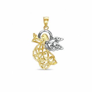 10K Two-Tone Gold Angel Charm