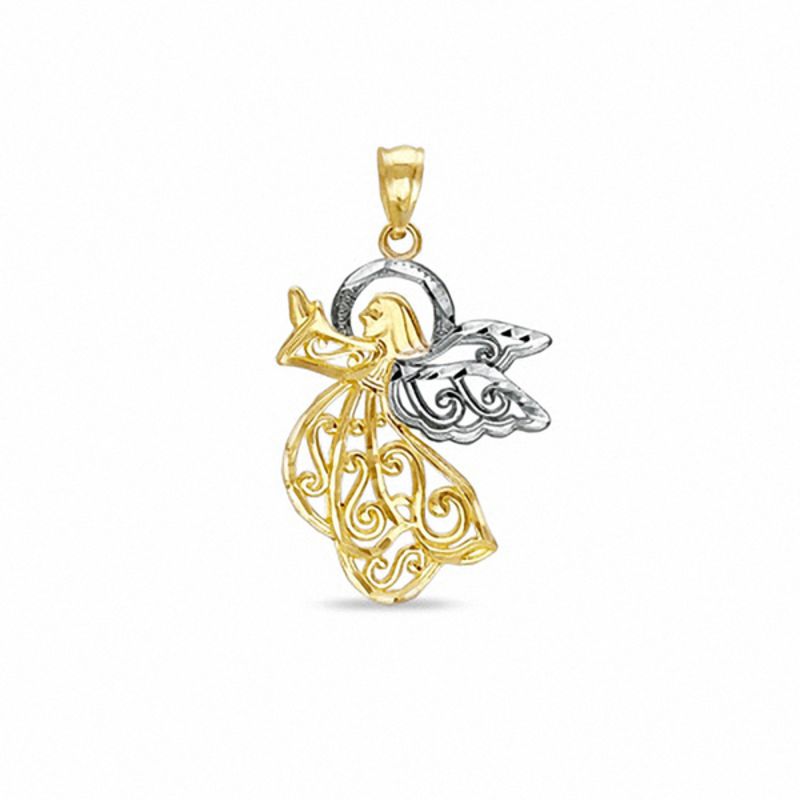 10K Two-Tone Gold Angel Charm|Peoples Jewellers
