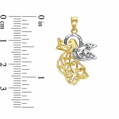 10K Two-Tone Gold Angel Charm