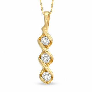 0.33 CT. T.W. Diamond Three Stone Pendant in 14K Gold