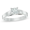 Thumbnail Image 1 of 0.70 CT. Princess-Cut Diamond Solitaire Crown Royal Engagement Ring in 14K White Gold (I-J/I2)