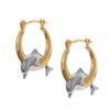 Thumbnail Image 0 of 14K Two-Tone Gold Dolphin Hoop Earrings