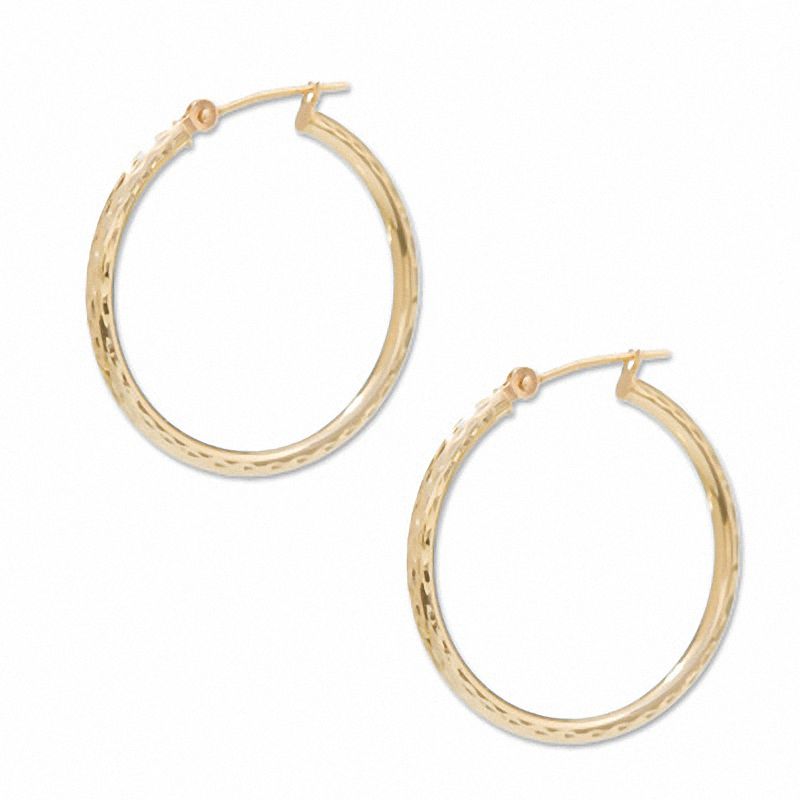 14K Gold 25mm Hoop Earrings|Peoples Jewellers