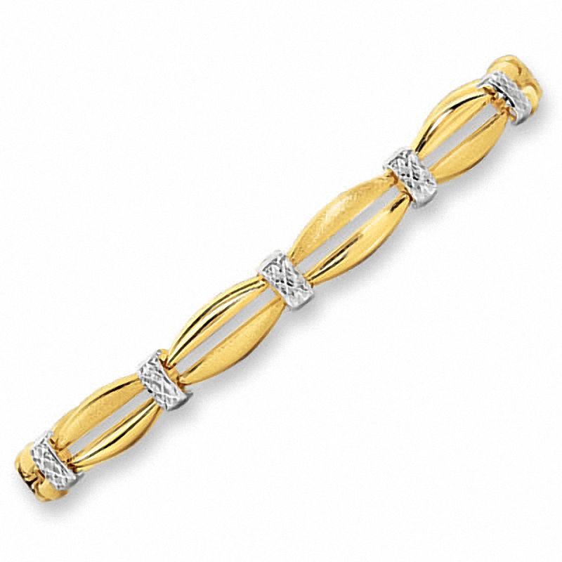 10K Two-Tone Gold Double Bar Bracelet