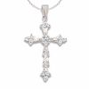 Thumbnail Image 1 of 0.10 CT. T.W. Diamond Miracle Cross Pendant in 10K White Gold