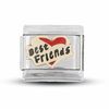 Thumbnail Image 0 of Enamel Best Friend Heart Italian Charm in Stainless Steel with 18K Gold-Tone Accents