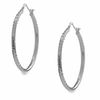 14K White Gold Tube Hoop Earrings