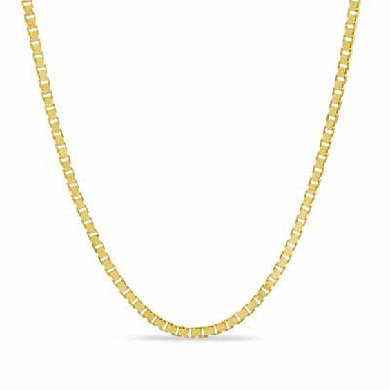 025 Gauge Box Chain Necklace in 14K Gold - 24"