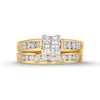 1.00 CT. T.W. Quad Square-Cut Diamond Bridal Set in 14K Gold