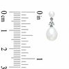 Thumbnail Image 1 of Freshwater Cultured Pearl and Diamond Accent Drop Earrings in 10K White Gold