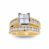 Thumbnail Image 1 of 1.50 CT. T.W. Quad Square-Cut Diamond Bridal Set in 14K Gold