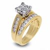 Thumbnail Image 2 of 1.50 CT. T.W. Quad Square-Cut Diamond Bridal Set in 14K Gold