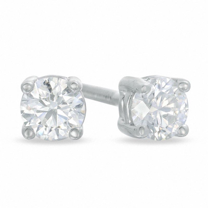 Main Image 1 of Celebration Canadian Lux® 0.70 CT. T.W. Certified Diamond Earrings in 18K White Gold (H-I/SI2)