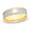 Thumbnail Image 0 of Men's 7.0mm Concave Wedding Band in 14K Two-Tone Gold - Size 10
