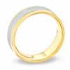 Thumbnail Image 1 of Men's 7.0mm Concave Wedding Band in 14K Two-Tone Gold - Size 10