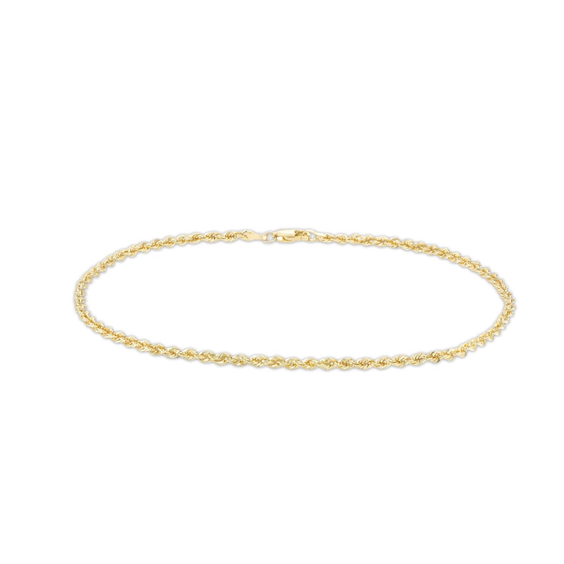 Rope Chain Anklet in Hollow 10K Gold - 10"|Peoples Jewellers