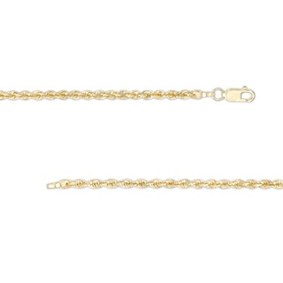 Rope Chain Anklet in Hollow 10K Gold - 10"