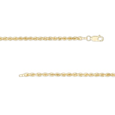 Rope Chain Anklet in Hollow 10K Gold - 10"