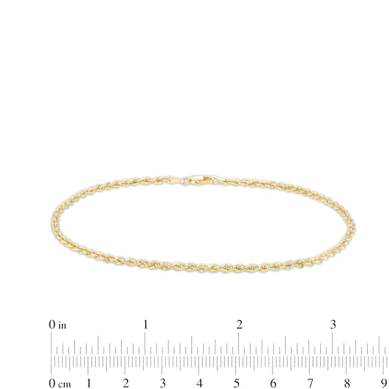 Rope Chain Anklet in Hollow 10K Gold - 10"