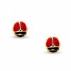 Enamel Ladybug Stud Earrings in 14K Gold