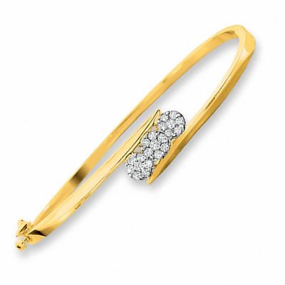 0.45 CT. T.W. Endless Diamond® Three Stone Bangle in 14K Gold