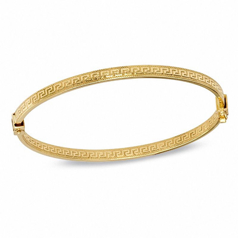 4.0mm Greek Key Bangle in Hollow 14K Gold|Peoples Jewellers