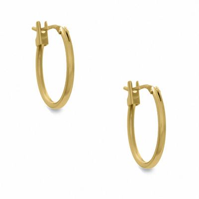 14K Gold 14mm Hoop Earrings