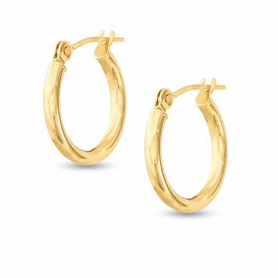 14mm Hoop Earrings in 14K Gold | Peoples Jewellers
