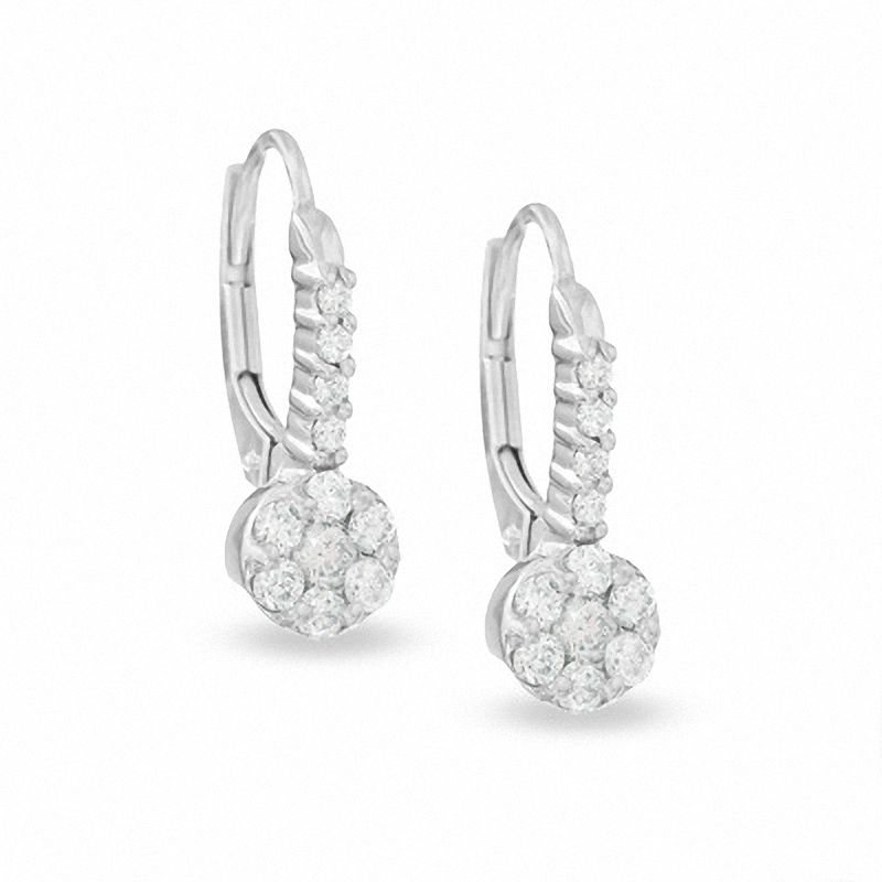 0.45 CT. T.W. Endless Diamond® Cluster Drop Earrings in 14K White Gold|Peoples Jewellers