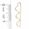 14K Gold Wavy Stick Threader Earrings