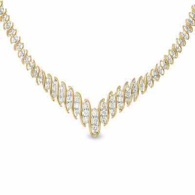 4.00 CT. T.W. Diamond Swirl Necklace in 10K Gold