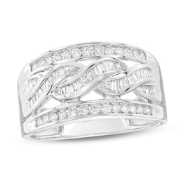 0.49 CT. T.W. Diamond Swirl Band in 10K White Gold